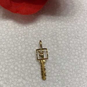 Gold Pendant 14K playboy bunny key shaped